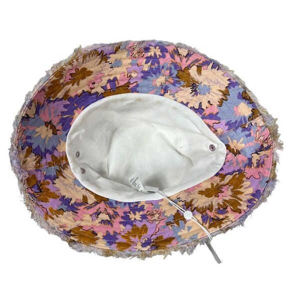 Zimmermann Floral Bucket Hat - Purple, Pink, and Brown - Picture 6 of 8